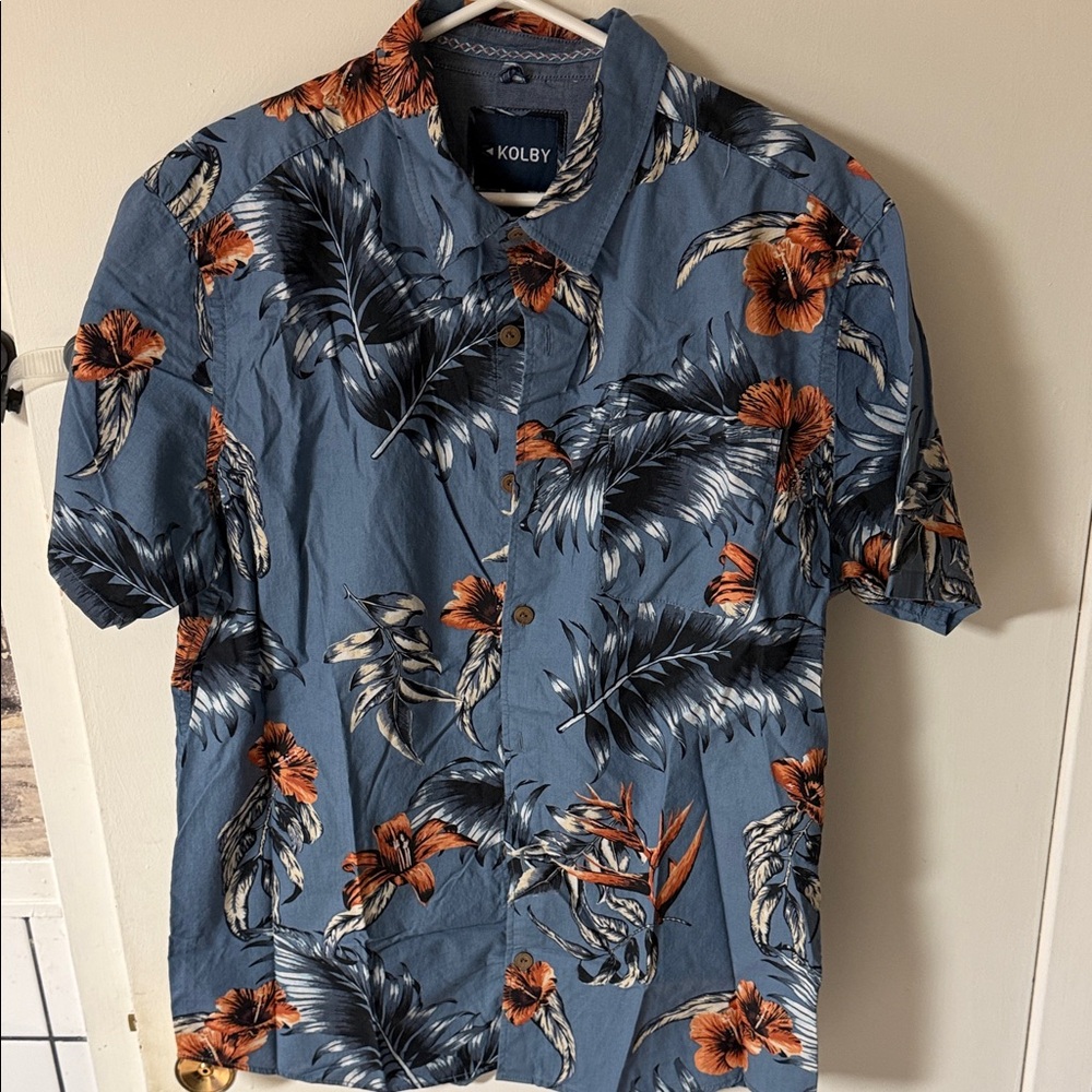 Men's Tropical Blue Floral Shirt